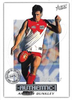 2001 Select AFL Authentic #134 Andrew Dunkley Front